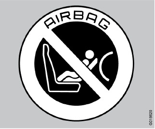 01 Sicurezza 01 Sicurezza dei bambini Etichetta airbag Etichetta posizionata sul