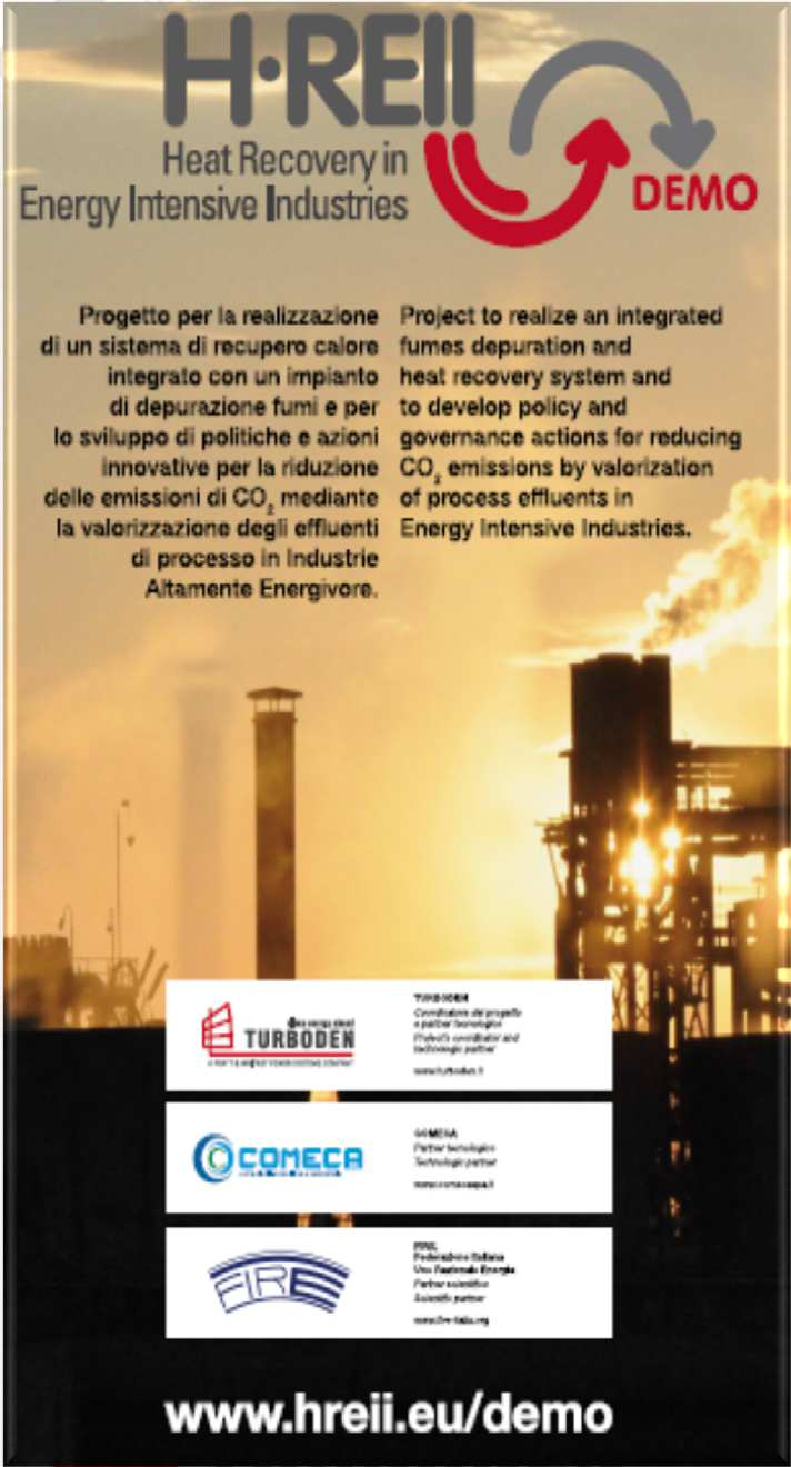 H-REII DEMO: dimostratore in siderurgia H-REII DEMO (2012-2013) focus siderurgia impianto di recupero calore dimostrativo (RIESA) - 3 MWe produzione energia