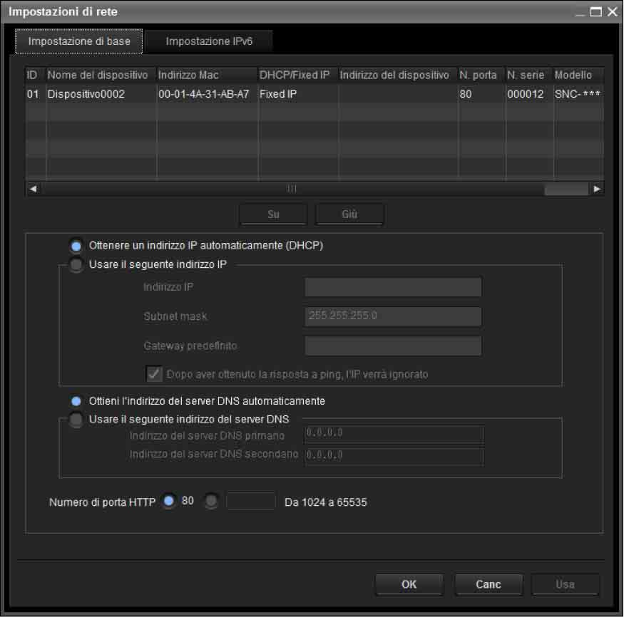 6 Fare clic su Cerca. SNC toolbox rileverà le telecamere di rete collegate alla rete locale e le elencherà. 8 Registrare il nome e la password dell amministratore e fare clic su OK.