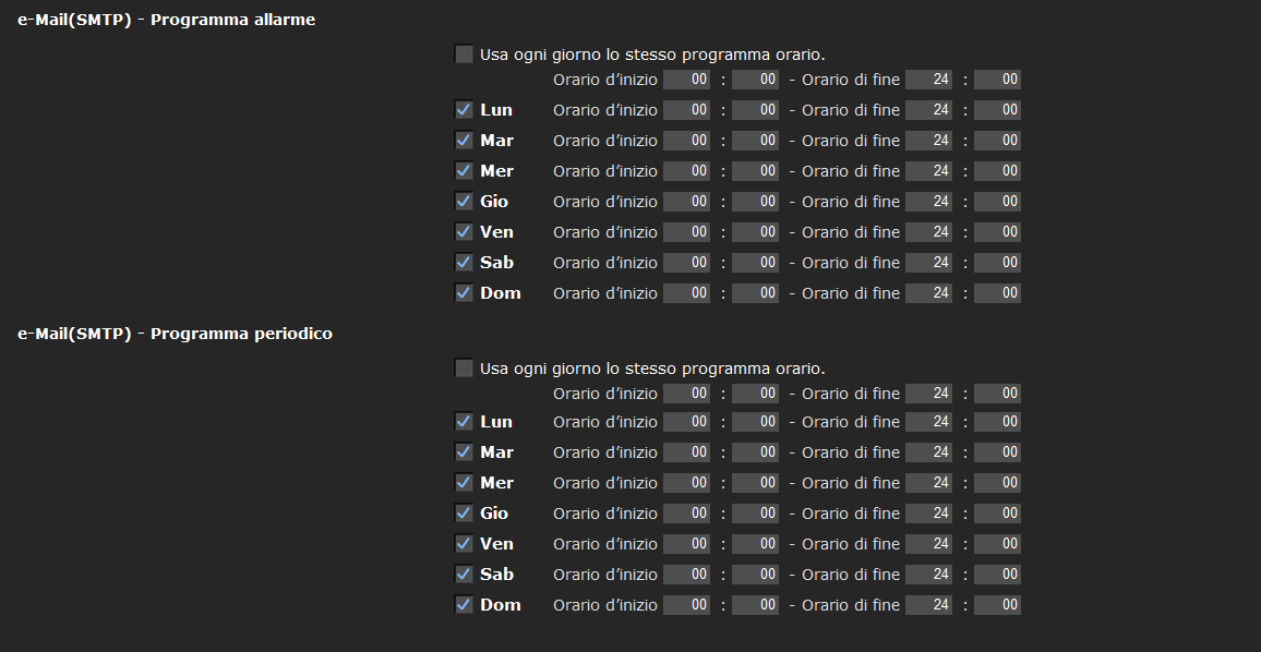 Facendo clic sul pulsante Giorno/Notte sarà visualizzato il menu Scatto - Giorno/Notte. Qui sarà possibile impostare le opzioni necessarie.