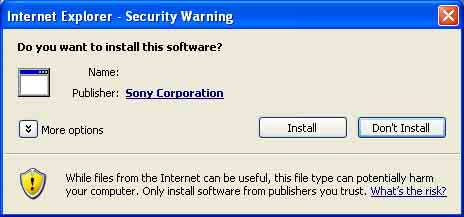 Se appare il messaggio Internet Explorer Security Warning, fare clic su Run.