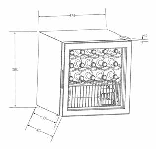 Wood 34 bottiglie Volume netto 098 Litri Gamma Wood 433 mm Peso27 kg - Capacità ca 34