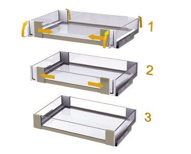 .. Customized product with different materials available: glass, HDF, HPL, wood... 2 FACILITÀ MONTAGGIO EASY INSTALLATION 1.