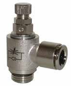 RF7 Regolatore con raccordo orientabile automatico in ottone e pomolo di regolazione Brass flow control with swivelling pushin fitting and handwheel 61.07.M5T4/B M5x0,8 - T4 10 61.07.G18T4/B G1/8 - T4 10 61.