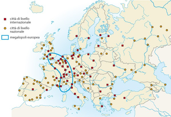 In Europa vi sono 2 delle 6 megalopoli mondiali.