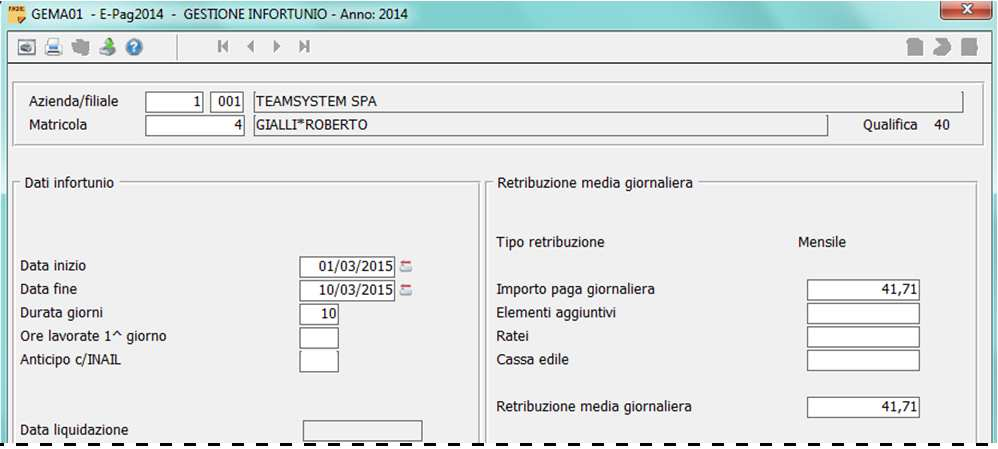 Precisazioni Le implementazioni introdotte vengono applicate a partire dagli infortuni che iniziano nel mese di marzo 2015.