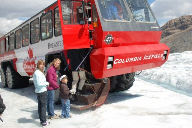 inizio discesa verso sud, Banff e Lake Louise con l'icefield Parkway.