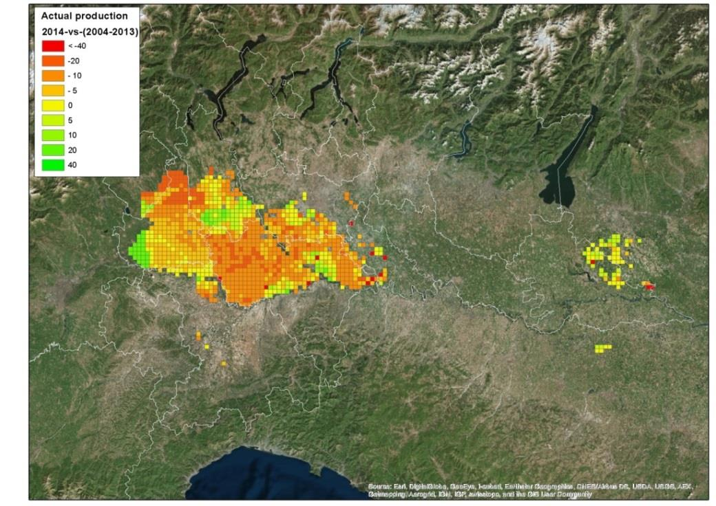 Servizi a valore aggiunto ERMES Un sistema di monitoraggio della variabilità spaziale delle produzioni risicole a scala locale e regionale (distretto)