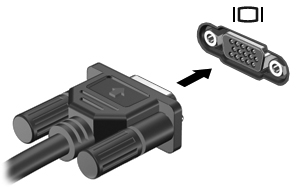 Per collegare un monitor o un proiettore, attenersi alle istruzioni riportate di seguito: 1. Collegare il cavo VGA del monitor o del proiettore alla porta VGA del computer come mostrato. 2.