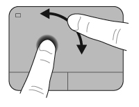 Rotazione La rotazione consente di ruotare elementi come le foto. A tal fine, posizionare l'indice sinistro sull'area del TouchPad.