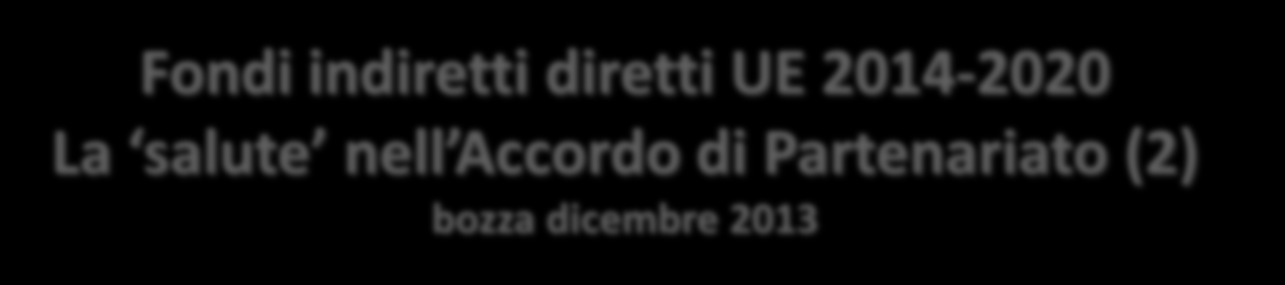 territoriali non ospedalieri FESR FEASR FSE 9.