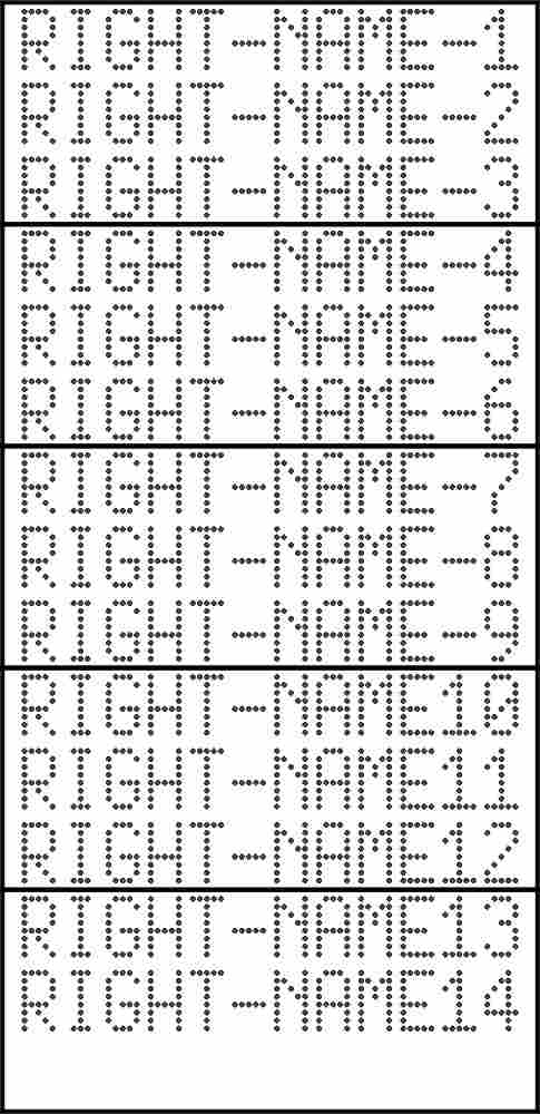 ELENCO DEI MODELLI DI TABELLONE I tabelloni per la visualizzazione dei nomi dei giocatori sono forniti in coppia, uno per