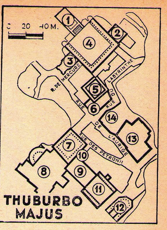 LEGGENDA 1 - IL CAPITOLIUM 2 - TEMPIO DELLA PACE 3 - TEMPIO DI MERCURIO 4 - IL FORO 5 - IL MACELLUM 6 - LA CASA DEL LABIRINTO 7