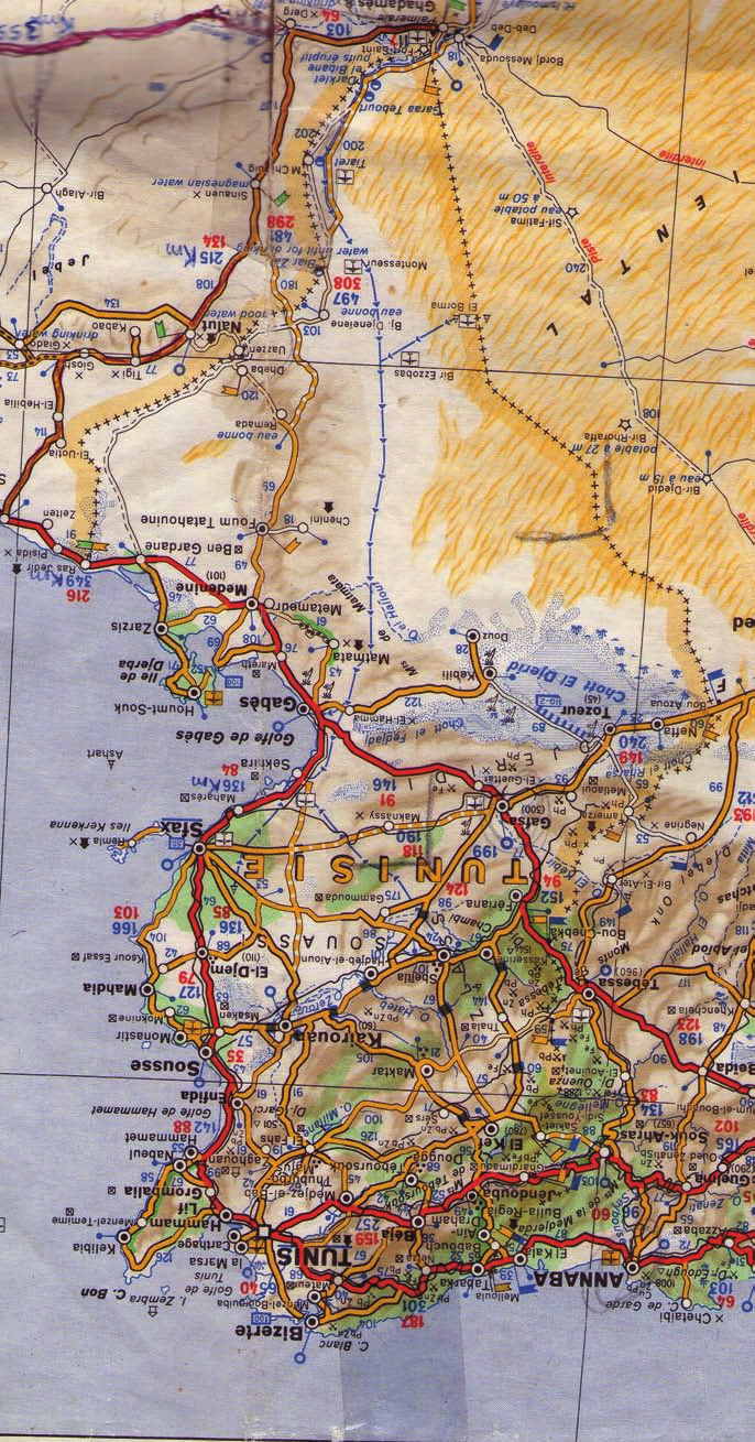 Carta geografica stradale scala 1/4.000.000-1 cm. = 40 Km. estratto dalla Mappa MICHELIN foglio 153.