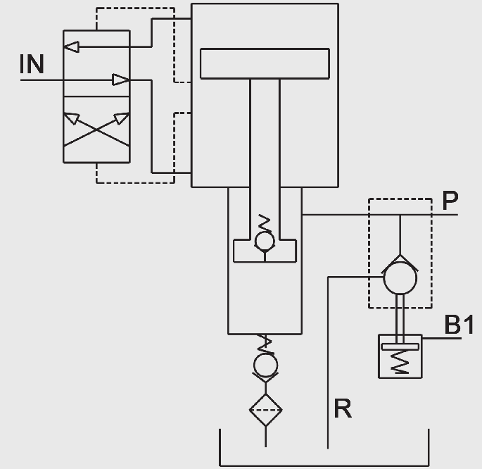 with lever-operated start-stop pump and dump handwheel.