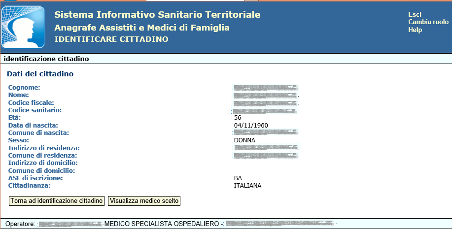 assistiti e ai MMG/PLS: Identificare Cittadino Identificare Medico di Base 5.1.