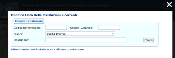 Figura 53 L'aggiunta di nuove prestazioni alla lista delle prestazioni ricorrenti, potrà essere effettuata in due modalità: con l Inserimento manuale prestazione, o con l' Inserimento rapido