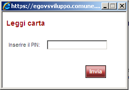 A questo punto si deve procedere cliccando sul bottone rosso denominato Leggi carta che è comparso nella pagina (sotto il link Registrazione con smart card ) dopo l attivazione del plugin (vedi