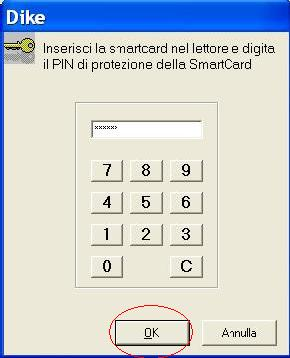 Selezionare la cartella dove salvare il file nel proprio computer; Inserire la propria smart card nel lettore