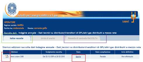 1. Accesso alla raccolta Per accedere alla raccolta Indagini Annuali Distributori-Venditori di GPL e altri gas distribuiti a mezzo rete il primo passo da effettuare è autenticarsi inserendo i propri