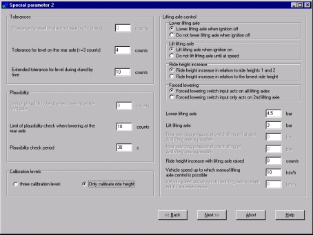 7. TCE Diagnosi PC Lo scostamento max. anteriore/posteriore durante il sollevamento/abbassamento si riferisce ai veicoli con sistema totale di sospensione pneumatica.