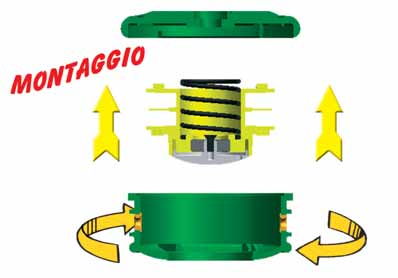 irrigazione - garden TESTINA «BATTI E VAI» SIRIO Caratteristiche principali: L innovativo sistema di apertura-chiusura della testina con innesto a baionetta (brevettato) facilita la sostituzione