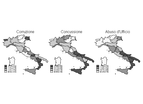 4. LA RILEVANZA IN ITALIA Entità del fenomeno Tipologia di denunce per reati vs PA (Indicatori: denunce di reati vs PA / pop.residente per 100.