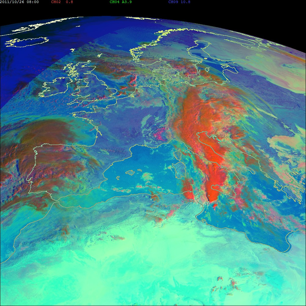 forniti da Meteosat-9, che relative al 26