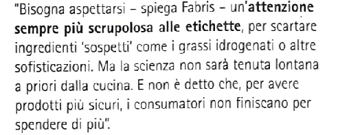 (come i prodotti salutistici) vengono