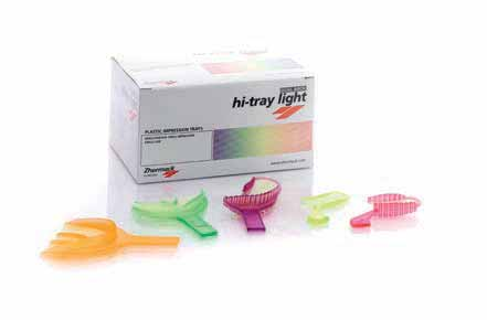 Portaimpronte hi-tray light dual arch Portaimpronta in plastica per tecnica d impronta a doppia arcata Presa d impronta in protesi fissa Indicato per la tecnica dual arch a una fase (simultanea) per