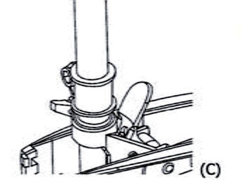 MONTAGGIO DEL MOTORE ALLA BARCA (B) Fissare il motore alla poppa della barca e stringere entrambi i bulloni di fissaggio facendo attenzione a non stringere troppo.