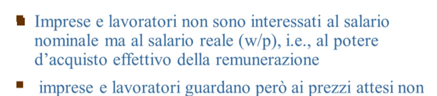 Determinazione salari, prezzi e disoccupazione Eq, salario