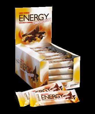 ENERGY CHOCO CRISPY LINEA TECNICA ALIMENTO STUDIATO PER CHI PRATICA SPORT FAME IN GARA O IN ALLENAMENTO - ELEVATO APPORTO ENERGETICO (143 KCAL) - OTTIMO SAPORE - ELEVATA DIGERIBILITÀ - SOLO AROMI