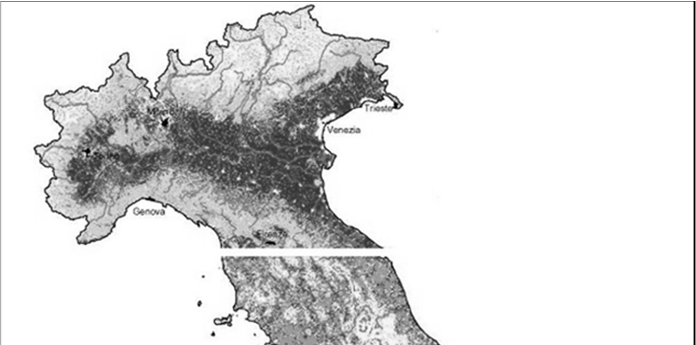 MAPPA DI IDONEITÀ DEL TERRITORIO ITALIANO ICA = resa venatoria