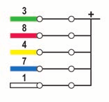 Funzione Cablaggio PNP Cablaggio NPN rosso, giallo, blu e bianco PNP NPN Legenda: Indicator Color G R Y 6 3-30V dc Indicator Color G R Y 6 3-30V dc = ianco 2 = Nero (non usato) 3 =