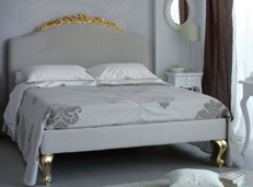 letto madeleine con piedi gesso letto madeleine con piedi oro letto madeleine con piedi e fregio gesso letto madeleine con piedi e fregio oro Letto MADELEINE c/giroletto imbottito