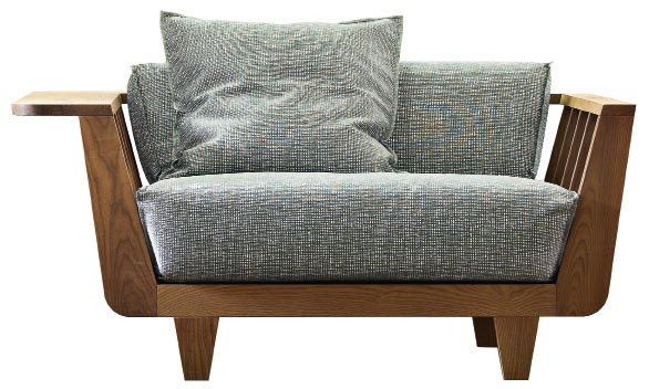 4 3 nardi - gioco di pieni e di vuoti 3. aria è un piccolo sofà, una deliziosa seduta per esterni (e interni) in polipropilene con pendant di cuscini imbottiti.