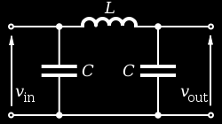 Filtro Passivo Passa Basso a π Il condensatore C di uscita elimina l ulteriore residuo della componente in alta frequenza