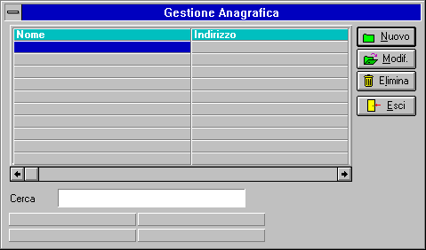 GESTIONE ANAGRAFICA Finestra adibita all Inserimento, Modifica e/o Cancellazione dei dati del paziente.