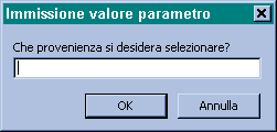 Query per Parametri (1) Una Query per Parametri è una query che interagisce con l utente chiedendo criteri specifici che verranno utilizzati per estrarre i