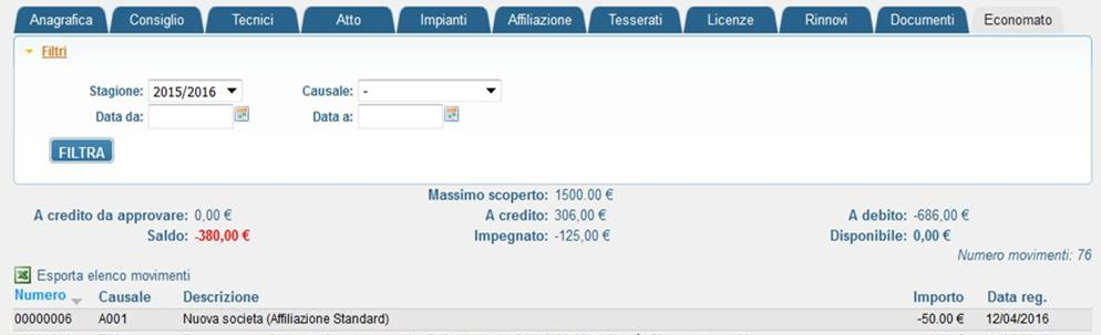 per memorizzare il documento all interno dell area.