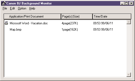 BJ Background Monitor Quando si invia un comando di stampa, BJ Background Monitor viene avviato automaticamente, quindi ridotto a icona nella barra delle applicazioni di Windows.