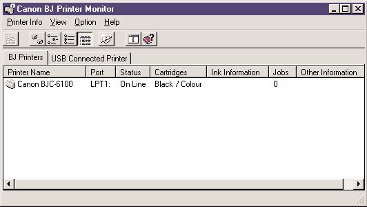 Visualizzazione delle informazioni in BJ Printer Monitor Printer Name (Nome stampante): Viene visualizzato il nome della stampante installata nel sistema.