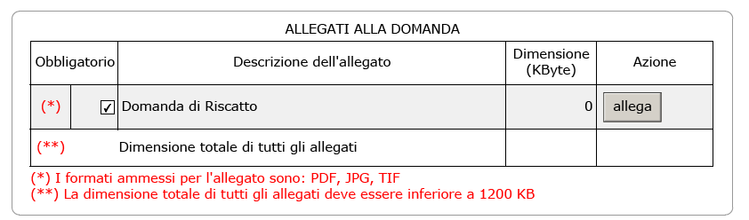 al modello, la sezione per il caricamento degli allegati. 2.2.3.