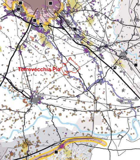 Piano Paesaggistico Regionale - Tavola F: Riqualificazione paesaggistica: ambiti ed aree di attenzione regionale SITUAZIONE PRESENTE NEL COMUNE DI TORREVECCHIA PIA: - strada statale n.