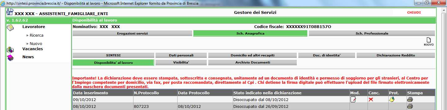 usare icona per protocollare e rendere ufficiale il DID 181 e solo dopo usare icona per stampare il DID da sottoscrivere.