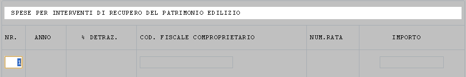 detrazione del 55% e/o del 36% dal modello Unico Società di Persone (funzione Dati Generali) al modello