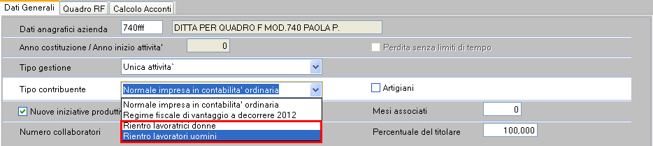 Cause di esclusione Studi di Settore Vale per Unico Società di Capitali - Unico Società di Persone - Unico Persone Fisiche Rigo F1 col.