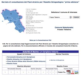 riferimentoperlavalutazionedeldannoattesonelcasodieventicriticidinaturaidraulica,si è scelto di adottare le informazioni contenute nel Piano Stralcio Assetto Idrogeologico _ Rischio Frana in scala