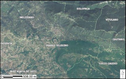 INQUADRAMENTO0GEOGRAFICO0 0SOCIO4TERRITORIALE0 Il territorio comunale di Frasso Telesino risulta ubicato nella tavoletta topografica edita dall I.G.M.I.inscala1:25000denominata 173_IIINOS.